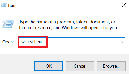 اكتب wsreset.exe واضغط على مفتاح الإدخال. إصلاح خطأ متجر Windows 0x80240024