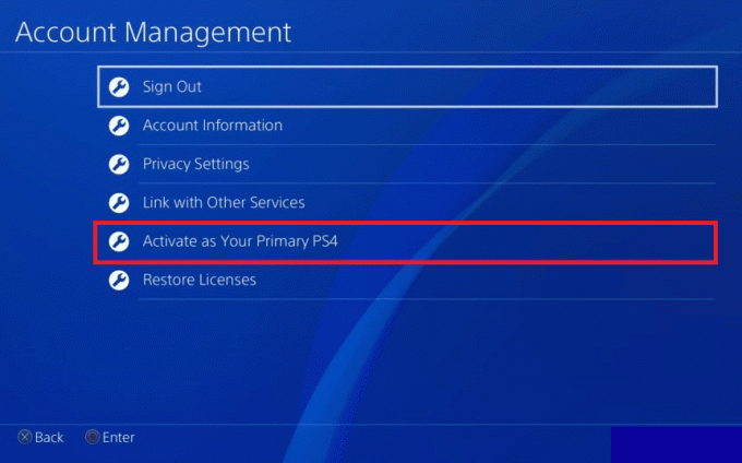 Wählen Sie die Option Als Ihre primäre PS4 aktivieren | 
