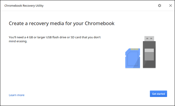 Първи стъпки с Помощната програма за възстановяване на Chromebook1