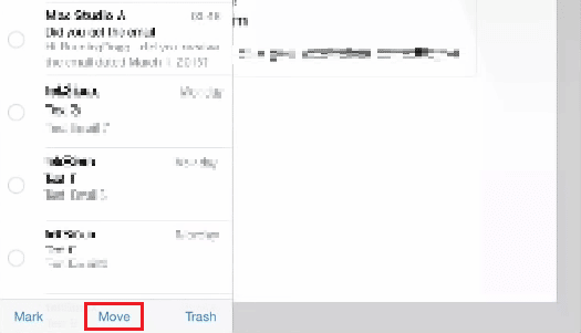 Πατήστε Μετακίνηση για να μετακινήσετε τα μηνύματα ηλεκτρονικού ταχυδρομείου στα σκουπίδια στα εισερχόμενα | Πώς μπορείτε να επαναφέρετε τα Εισερχόμενά σας στο iPad σας