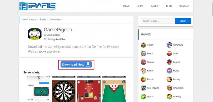 Klicka på Ladda ner nu | Hur man laddar ner game pigeon utan app store