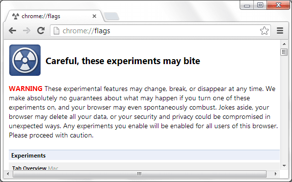 Chrome Flags