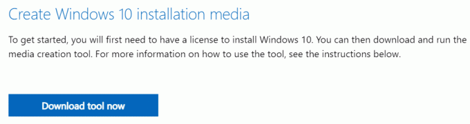 Windows 10 -asennusmediatyökalun lataaminen. 