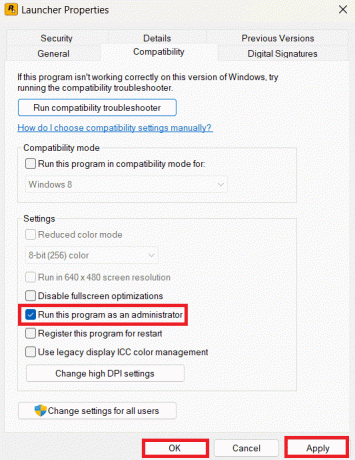 เมื่อคุณคลิกแท็บ Compatibility ให้หาช่องทำเครื่องหมาย Run this program as an Administrator แล้วติ๊กถูก เลือกนำไปใช้แล้วดำเนินการตกลง