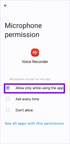 Abilita l'accesso al microfono per l'app Registratore vocale