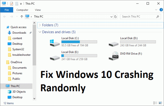 Javítsa ki a Windows 10 véletlenszerűen összeomló problémáját
