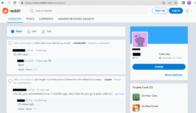 Můžete zkontrolovat historii komentářů. Jak najít někoho na Redditu bez jeho uživatelského jména