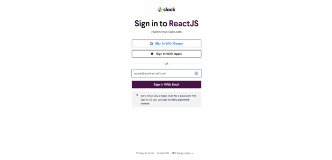 ReactJS hjemmeside hjemmeside. 23 Bedste Slack-fællesskab for udviklere