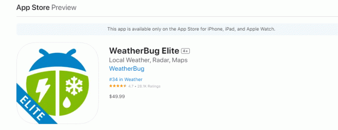 WeatherBug Elite. 22 de cele mai bune aplicații meteo pentru Apple Carplay