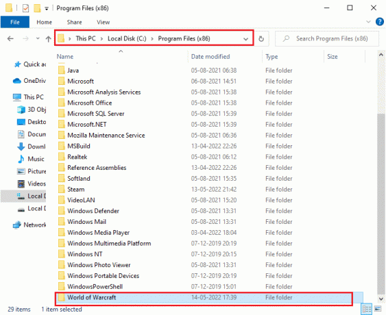 นำทางไปยังโฟลเดอร์ World of Warcraft แก้ไขข้อผิดพลาด WOW51900309 ใน Windows 10