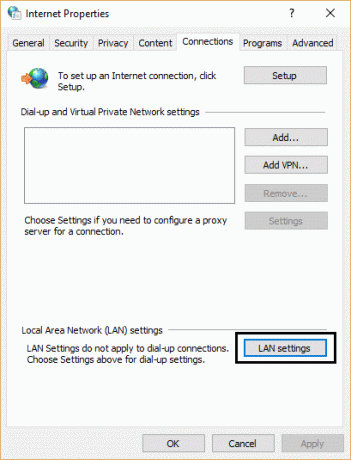 internet propertis LAN-indstillinger