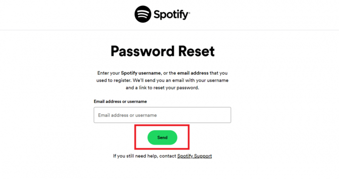 restablecer la contraseña de spotify