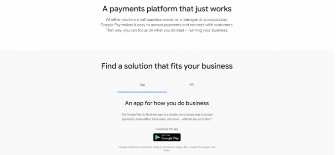 page entreprise google pay