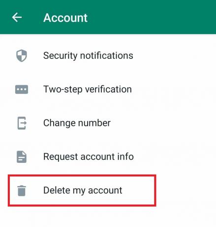 اضغط على حذف حسابي. 7 طرق لإصلاح عدم مزامنة WhatsApp جهات الاتصال على Android