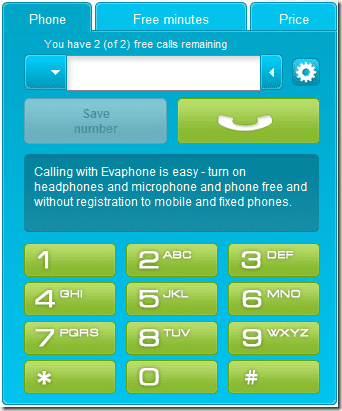 Evaphone besplatno ili vrlo jeftini međunarodni pozivi