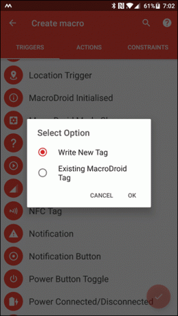 O criativo usa tags NFC Android 12