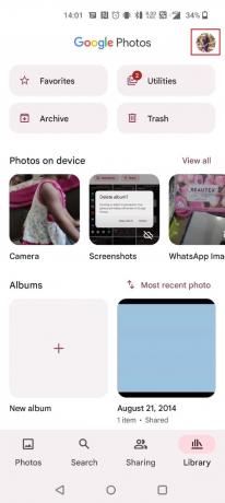 Докоснете иконата на профила в горния десен ъгъл | Как да изтриете Google Auto Backup снимки | спрете Google Photos да запазва снимки