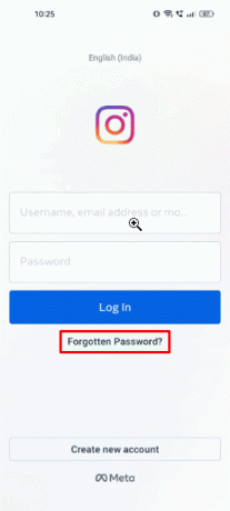 Tryck på Glömt lösenord? alternativ som finns under knappen Logga in. 