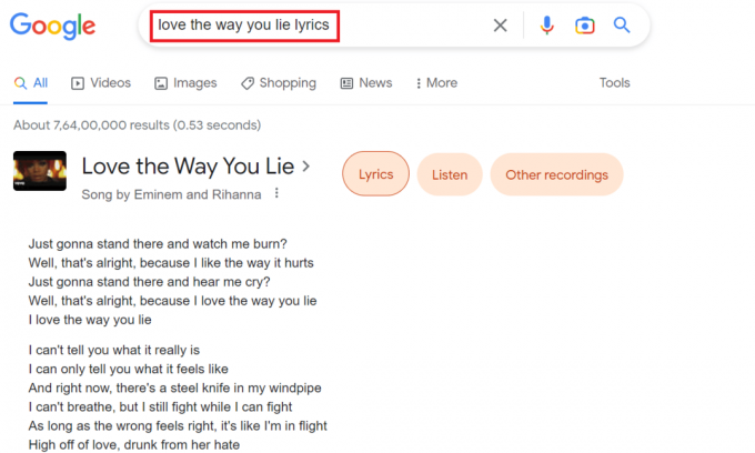 Lied bei google suchen