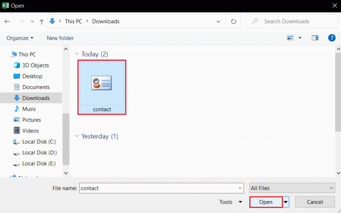 msExcelでcvfファイルを開きます。 Windows10でVCFファイルを編集する方法