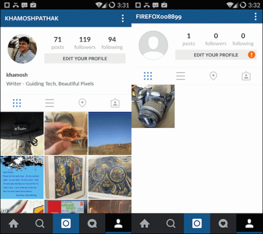 Instagram対Instwogramの結果