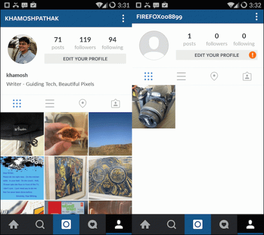 Instagram versus Instagram-resultaat