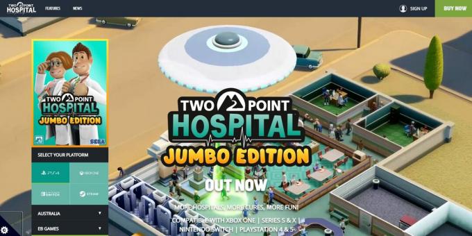Página oficial do Two Point Hospital
