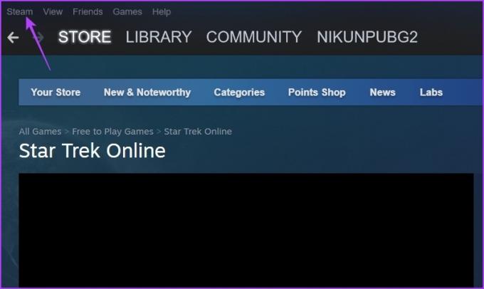 Možnost Steam v odjemalcu Steam