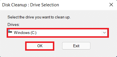 Избор на устройство в помощната програма Drive Cleanup