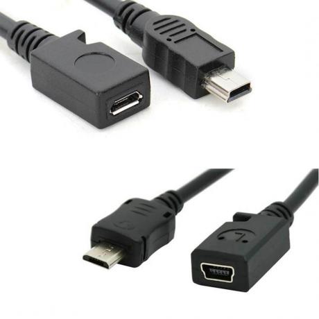 USB Mini B에는 OTG 기능을 지원하는 추가 ID 핀을 포함하여 5개의 핀이 있습니다. 컴퓨터의 USB 포트 식별