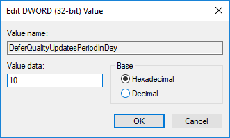 لاختيار عدد الأيام التي يتم فيها تأجيل تحديثات الجودة لمدة | اضغط على مفتاح Windows + I لفتح الإعدادات ثم ج