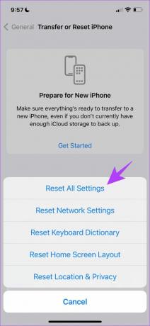 Seleccione Restablecer todas las configuraciones en iPhone