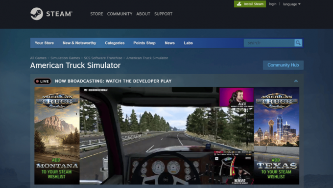 Pagina Steam di American Truck Simulator |
