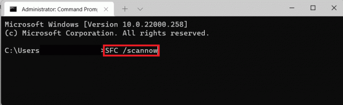 คำสั่ง SFC scannow ใน Command prompt
