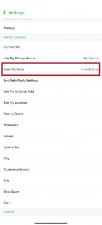 Dodirnite opciju Pogledaj moju priču u odjeljku KONTROLA PRIVATNOSTI | kako deblokirati nekoga da ne vidi vašu priču na snapchatu
