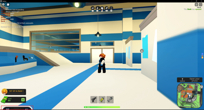 open telefoonmenu in Roblox mad city-spel