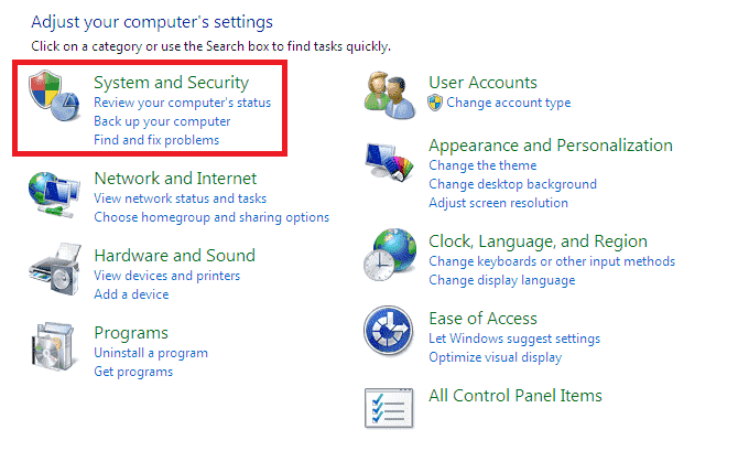 sistem și securitate windows 7