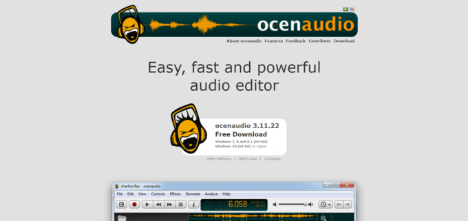 Oceanaudio. lydredigerer Windows 10