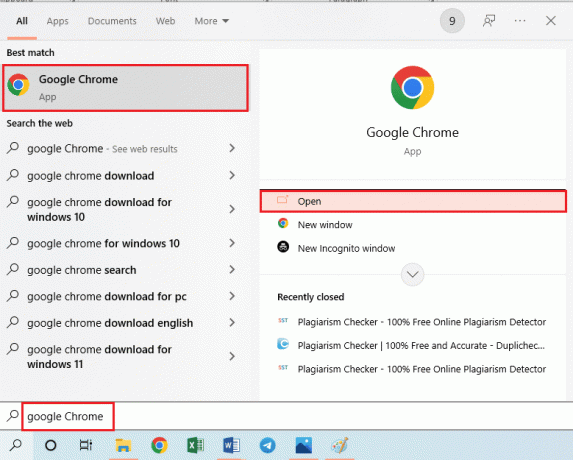lansați aplicația Google Chrome 