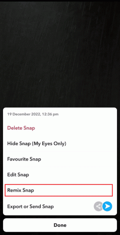 Érintse meg a Remix Snap opciót | A Remix Snap értesít?