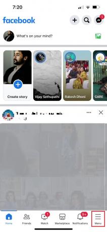 Ketuk tombol menu | cara membuat album di Facebook di iPhone