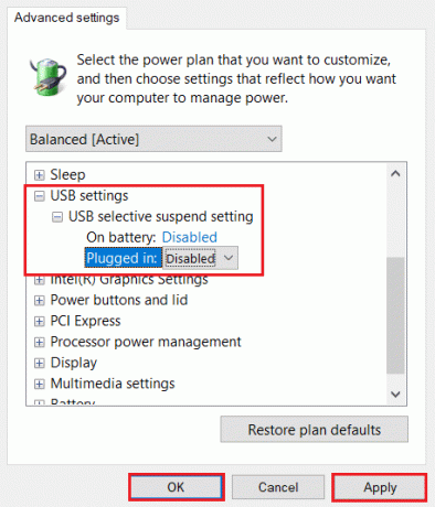 klõpsake nuppu Rakenda, seejärel nuppu OK, et salvestada muudatused pärast usb-i valikuliste peatamise sätete keelamist usb-sätetes aknas Muuda täpsemaid toiteseadeid. Parandage Realteki kaardilugeja Windows 10, mis ei tööta