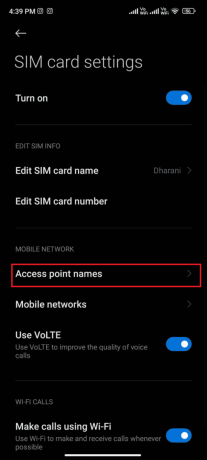 Pēc tam pieskarieties pie Piekļuves punktu nosaukumi | Izlabojiet Google Play kļūdas kodu 495 operētājsistēmā Android