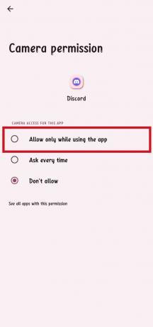 vyberte možnosť Povoliť iba pri používaní aplikácie. 9 spôsobov, ako napraviť, že vyhľadávanie Discord nefunguje na mobile