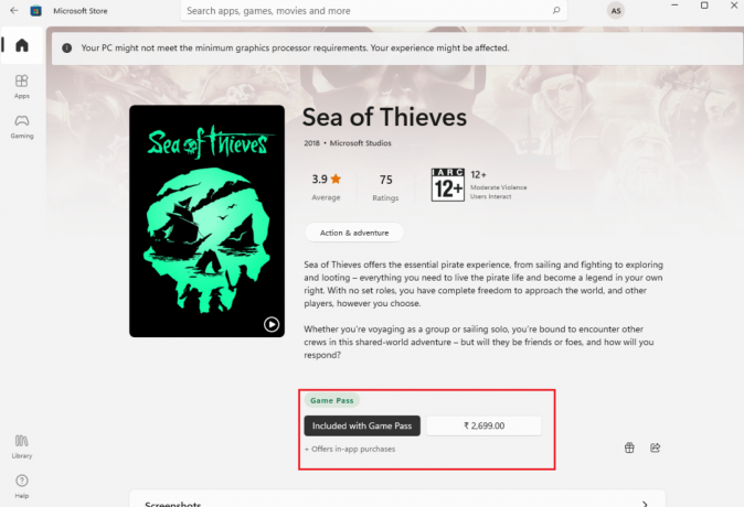 ติดตั้ง Sea of ​​thieves จาก Microsoft Store