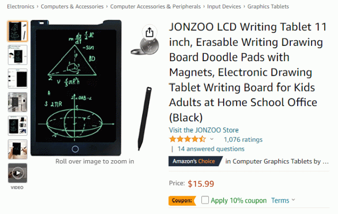 JONZOO LCD राइटिंग टैबलेट