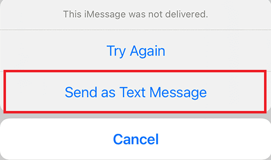 торкніться опції Надіслати як текстове повідомлення