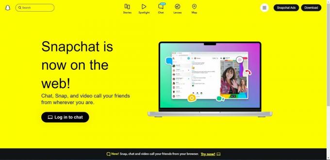 Em um navegador da Web, acesse Snapchat Web | Como entrar no Snapchat na escola
