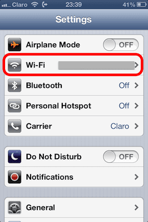 הגדרת Wi Fi