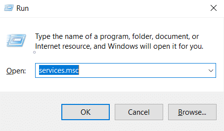 창 유형 Services.msc를 실행하고 Enter 키를 누릅니다.